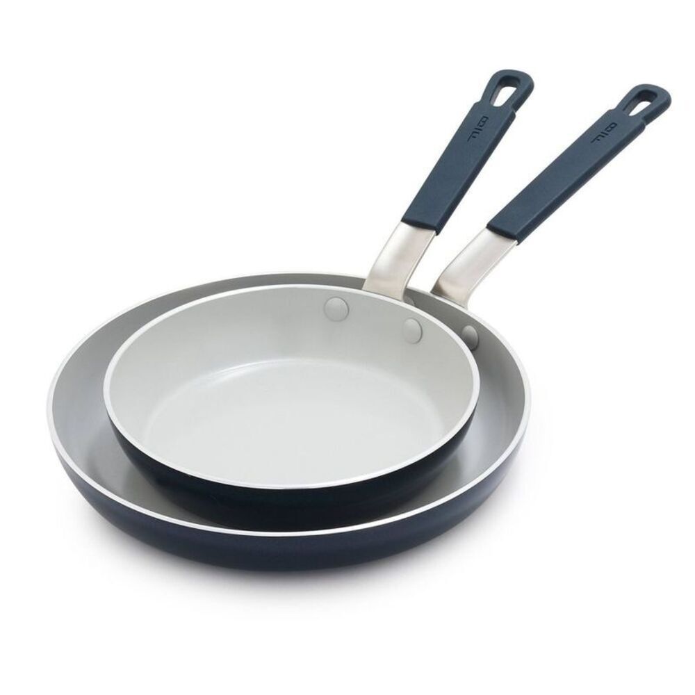 Bobby Flay -  2pk (8" and 10") Ceramic Nonstick Alumi Blue